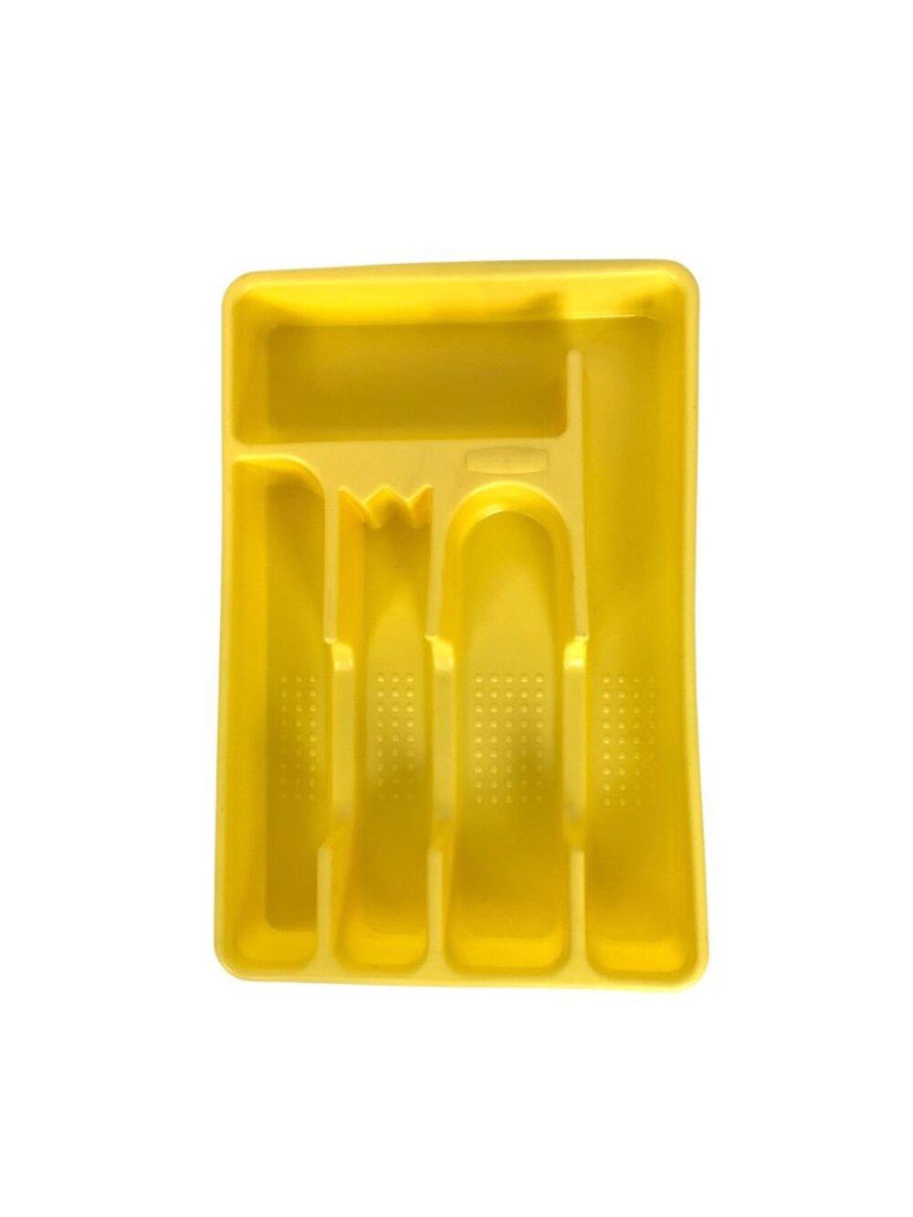 Rubbermaid Yellow Plastic Cutlery Organizer Tray 5 Compartments Kitchen Drawer